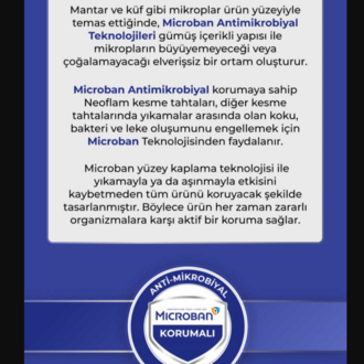 D-NEOFCB305 Fika Microban Kesme Tahtası Büyük 305*445*9 Mm Bej Mutfak