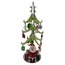 62-0177 Yılbaşı Cam Yıldız Çam Ağacı Cam Süslemeli 20x9x9cm Noel Baba 1 Adet