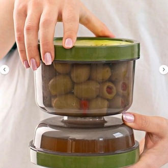 A697356639 Kum Saati Zeytin Turşu Kabı Süzgeçli Saklama Kabı Mutfak