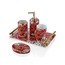1YH-BS5 Lilyum Desenli 5'li Banyo Set Porselen 31x20,5x20cm Decorative