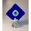 9217 El Yapımı Cam Nazar Boncuk Kare Beyaz Kuşlu Nazarlık 14x16cm Tekli Biblo