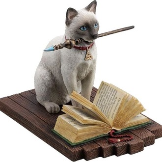 WU77599AA Veronese Wise Sihirbaz Kedi Hediyelik Biblo 16,8x10,3x13,3cm 1 Adet