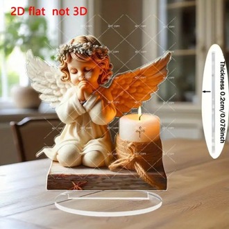 PG6313871 602 2D Düz, Dua Meleği Mum Dekorasyonu - Kapalı Gözler