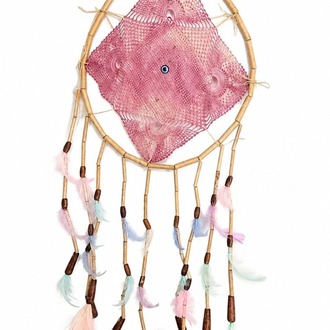 DREAMKAREPEM ÇAP 25 CM dream catcher kare pembe 1 adet