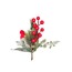 48-0039 Yılbaşı Yapay Çiçek Mantar Yapraklı Kırmızı Top Bitki Çam Boy 15cm en 18cm