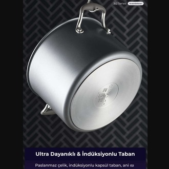 D-MYR224D Circulon Cam Kapaklı XL Derin Tencere 24 CM