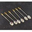 6STGRMCK 6'lı Sarı Taşlı Gümüş Renk Metal Çay Kaşığı