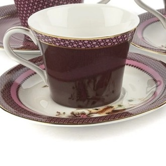 ADE16.363666 Magenta 2'li Kahve Fincan Set Sofra Mutfak Servis Dekoratif Hediyelik