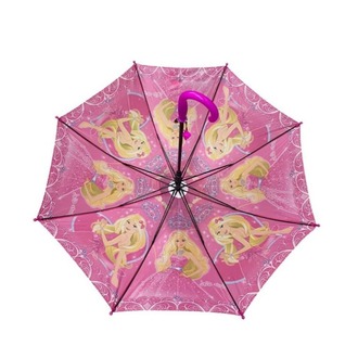 709616 Bardaklı Korumalı Kız Çocuk Pembe Baskılı Şemsiye Moda Aksesuar 1 Adet