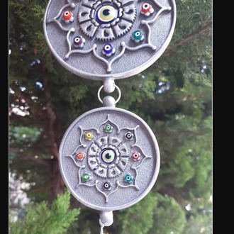 p-73852254 EVILEYE İkili Nazarlık Füme Gümüş Home Dekoratif Ev Ofis 