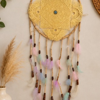 DREAMSARI ÇAP 25 CM dream catcher sarı 1 adet