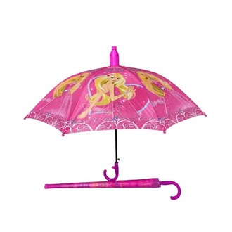 709616 Bardaklı Korumalı Kız Çocuk Pembe Baskılı Şemsiye Moda Aksesuar 1 Adet