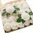 AUX05520 Boutonnieres Merkezleri için İvory Gül W / Sap, DIY 1 adet Yapay Gül Çiçek