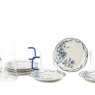 P366.121744 Luna Blue 6lı Cam Çay Bardak Seti 180ml Mutfak Grubu