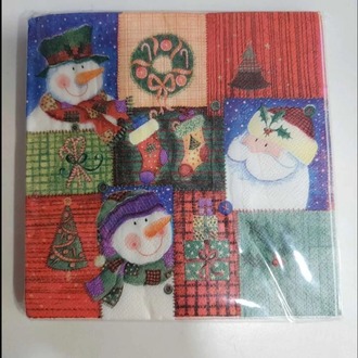 AKAFKAS-720 17x17cm 20'li Peçete Merry Christmas Hapyy New Year Home Sevimli