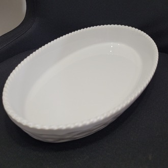 517032 Seramik Beyaz Fırın Kabı 31x19x4cm 1 Adet