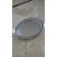 140002 57x32x8cm Oval Aynalı Cam Metal Çift Kulplu Ayaklı Çay Tepsi Eskitme 1 Adet