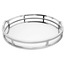 AWTHS 36x22cm Oval Gümüş Renk Metal Aynalı Cam Tepsi 15inch 1 Adet