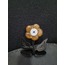 A25973 El Yapım Cam Metal Çiçek Biblo 8x7x2,5cm Siyah Turuncu Beyaz Lacivert 1 Adet