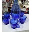 A2476276794 Züccaciye Sürahi Bardak Set Depresyon Cam Kobalt Mavi Kristal Sanat