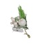 48-0033 Yılbaşı Yapay Çiçek Beyaz Bitkili Yapraklı boy 17cm , en 10cm 