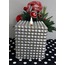 C3140743 Gümüş Kendinden Desenli Kare Gerçek Mum 10x10cm Dekoratif Hediyelik 1 Adet