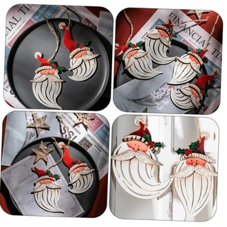 AB0CCNPTFNW Noel Baba Santa Eski Dekor Ahşap Süs Asılı Ev Dekorasyon 1 Adet