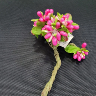 16-0023DP Onikili Mini Cipso Dk. Pink Yapay Pıtır Çiçek 14cm Dekoratif 1 Adet