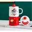 2GP-3488 Gift Point Porselen Kupa Ev Yaşam Kapaklı Kaşıklı Palyaço Krallık Pembe 1 Adet