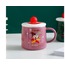 2GP-3488 Gift Point Porselen Kupa Ev Yaşam Kapaklı Kaşıklı Palyaço Krallık Pembe 1 Adet