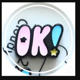 162601052026 Pembe Baloncuk Harfli "OK!" tasarımlı Yapıştırmalık Rozet