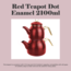 55CYD014422 Red Teapot Dot Emaye Çaydanlık Kırmızı 2100ml