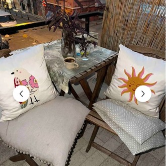 CPNK001 Punch Nakışlı Kırlent Kılıfı - 43*43 Cm - Kuş - EV MOBİLYA DEKORASYON
