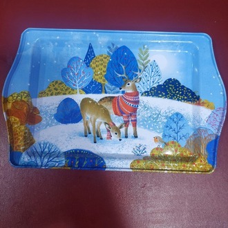 20152025MTP126 Küçük Temalı Metal Tepsi Genişlik 15,7cm Uzunluk 24,5cm 1 Adet