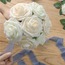 AUX05520 Boutonnieres Merkezleri için İvory Gül W / Sap, DIY 1 adet Yapay Gül Çiçek