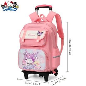 VW5631022 Mor Sanrio okul sezonu hediyesi şirin Kulomi baskılı sağlam ve dayanıklı omuz
