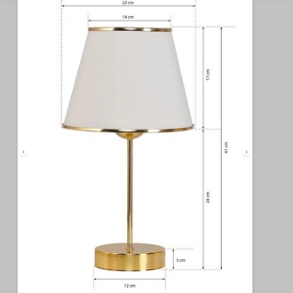 322001631 Mirza 2'li Metal Ayaklı Gold Abajur Masa Lambası Krem Ev Aydınlatma