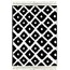 V-6016 Vintage Halı 80X150cm | Stil Geometrik Siyah Beyaz Saçaklı Yıkanabilir Katlanabilir