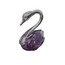 9250-MOR Minik Mor Kuğu Kristal Cam El Yapımı 6x7cm Tekli Biblo