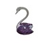 9251-MOR Küçük Mor Kuğu Kristal Cam El Yapımı 8x9cm Tekli Biblo