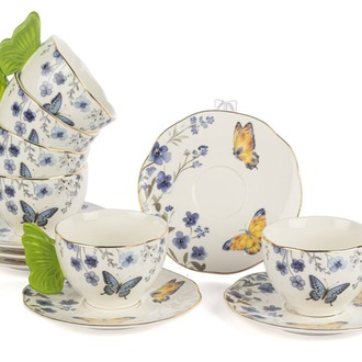 P374.115484 Butterfly Lovers 2'li Kahve Fincan Seti 120cc Mutfak Butik Porselen
