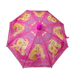 709616 Bardaklı Korumalı Kız Çocuk Pembe Baskılı Şemsiye Moda Aksesuar 1 Adet