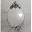 A61950950 46x85cm Oval Ayna Çiçek Motifli Gümüş Renk Mobilya Dekorasyon 1 Adet