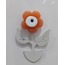 A9QW38S65 Magnet Metal Cam Çiçek Beyaz 7x5cm Dekoratif Turuncu Sanat Dekor 1 Adet