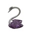 9253-MOR Büyük Boy Mor Kuğu Kristal Cam El Yapımı 10x12cm Tekli Biblo