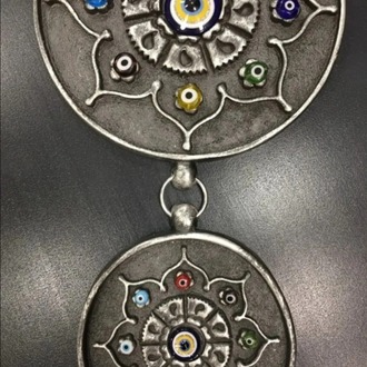 p-73852254 EVILEYE İkili Nazarlık Füme Gümüş Home Dekoratif Ev Ofis 