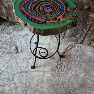 ağaç sehpa / yeşil