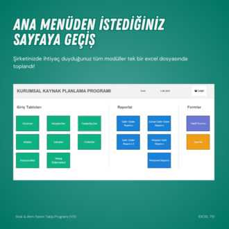 EXCEL ERP - TEK EXCEL İLE TÜM ŞİRKETİ YÖNETİN!