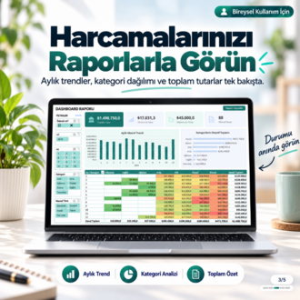 Excel Masraf Takip Programı (Ev Ekonomisi İçin Bireysel Kullanım)