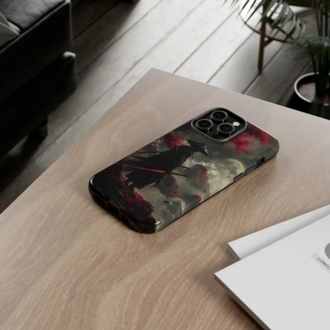 Kızıl Samuray Tasarımlı Flexible Cam Telefon Kılıfı